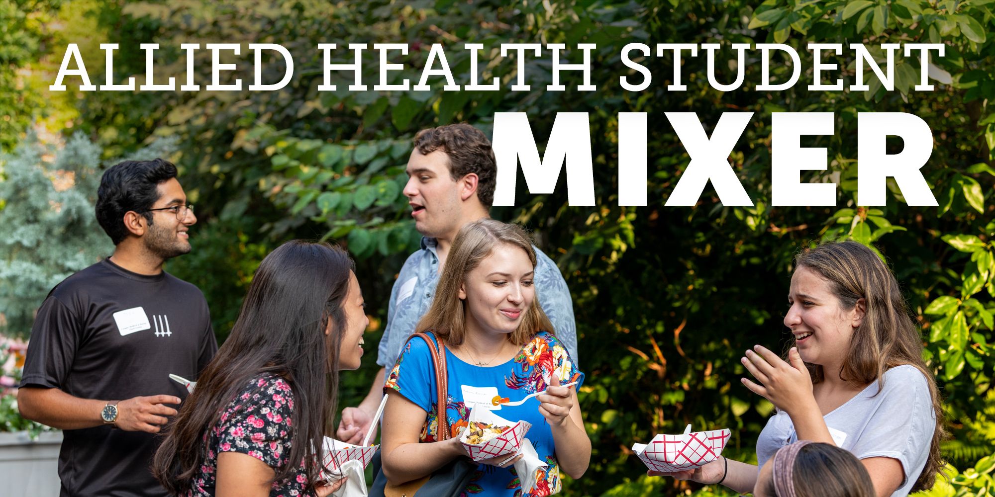 Students talking and enjoying ice cream in the Benjamin Rush Medicinal Garden