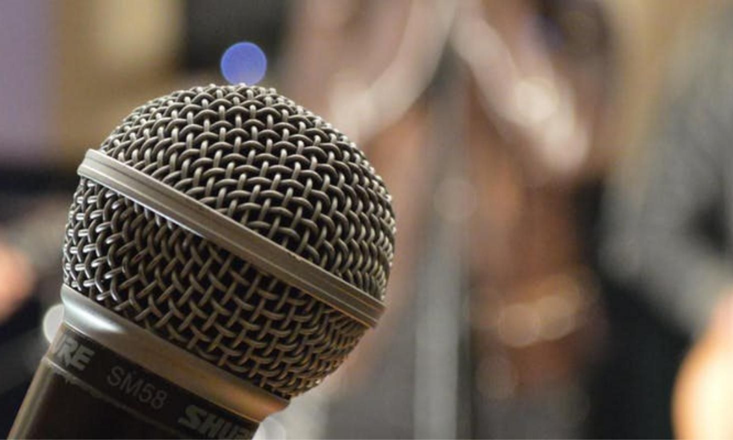 Close up of microphone