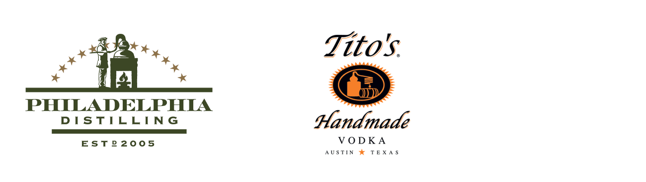Philadelphia Distilling logo + Tito's Vodka logo
